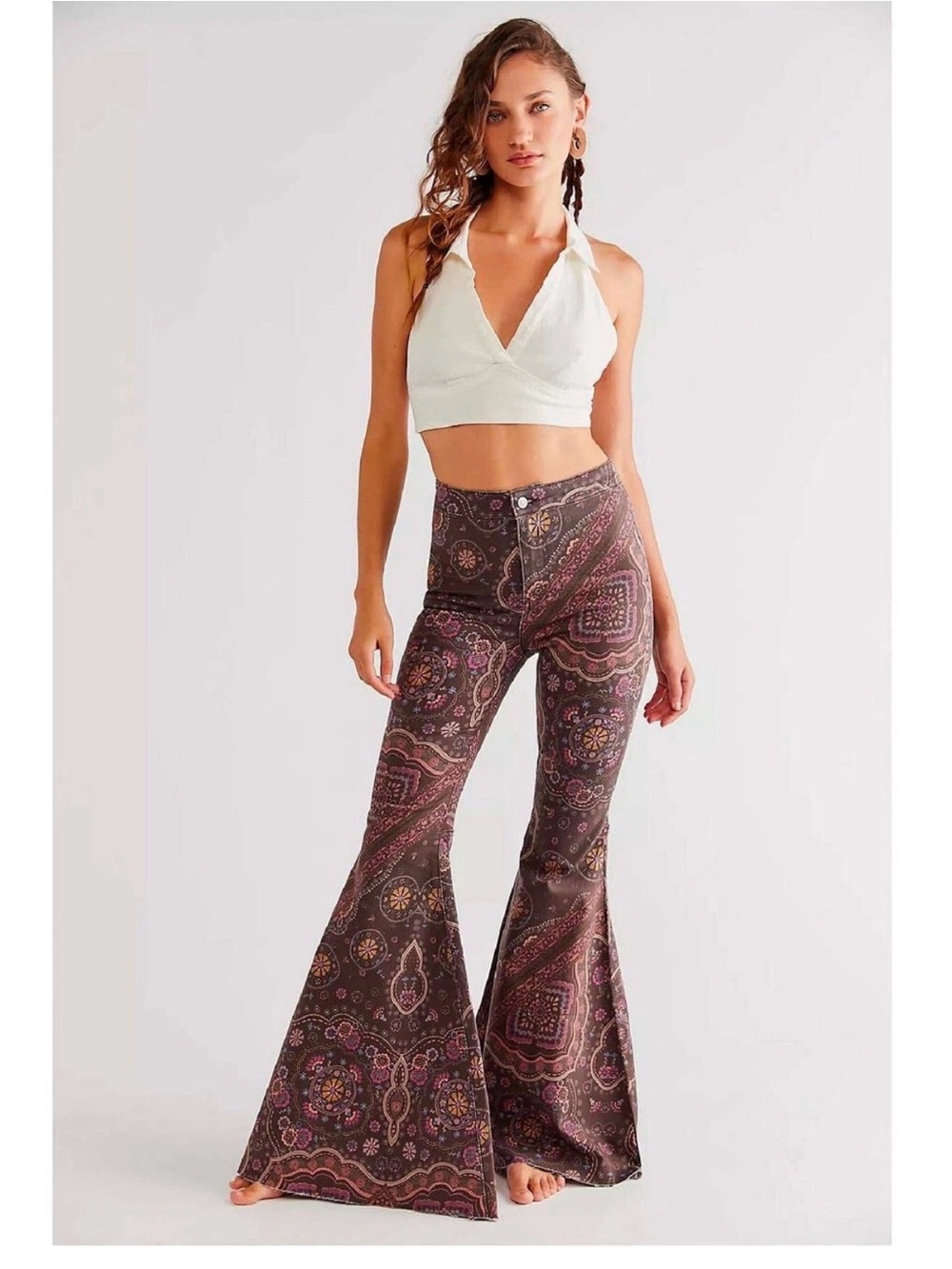 We the free chocolate Just float on flare leg jeans size 31